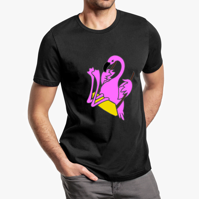 The Swinging Flamingos Black Unisex T-Shirt - FullSwapShop.com